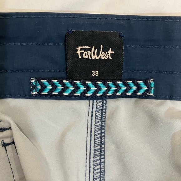 Far West men’s size 38 Navy funghi motif Swim Trunks - Picture 5 of 13